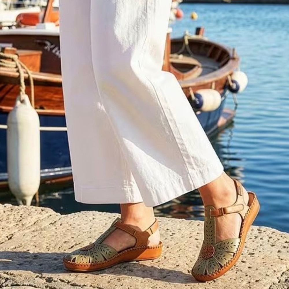 PIKOLINOS Fisherman Leather Sandal Shoe Vallarta‎ Tan Brown Women Granola 9.5